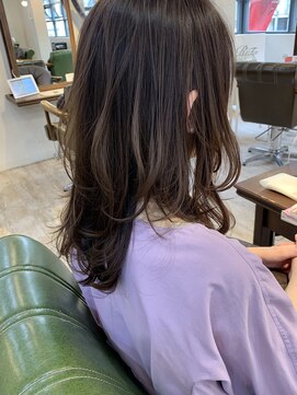 マリアバイアフロート(Maria by AFLOAT) 【アフロート添田】大人かわいいネオウルフ艶カラーくびれ外ハネ