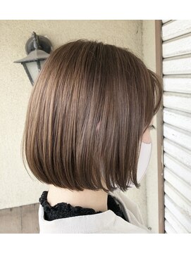 フラバー(flover) 【Miyuki】ミニボブ×ブリーチなしラベンダーベージュ