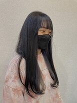 アグランテトラ 野田阪神店(a Gland tetra) ナチュラルモードインナーカラーシルバー×黒髪ストレートロング