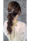 お呼ばれヘアセット結婚式セット編み下ろしヘアセット