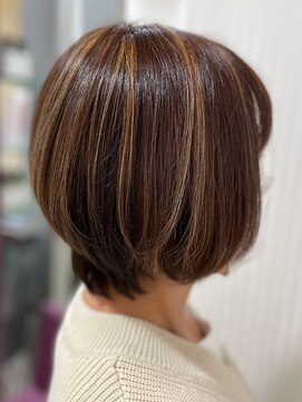 ヘアーサロンソシエ 海老名店 白髪ぼかし大人ショート大人ボブ30代40代50代60代海老名