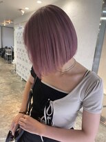 リムレスバイサンク 万代 新潟駅(LIMLESS by cinq) ダブルカラーピンクベージュベージュカラーケアブリーチミニボブ