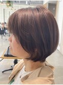 大人ショートボブショートカットココアアッシュくびれミディ