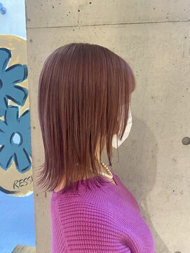 レジュアル(RESSUAL) イメチェン春ピンク外ハネボブ美髪ワイドバング