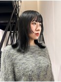 グレーカラー  プツッと顔周り  艶髪