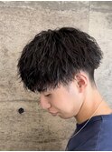 大分ツイストスパイラルパーマメンズマッシュツーブロック