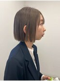 グレージュ透明感カラー/切りっぱなしボブ/西千葉