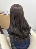 オリーブベージュ 暗髪カラー 透明感カラー