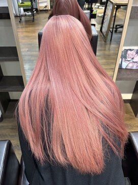 明るめのピンクヘア＊ダブルカラー