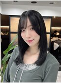 ミディアムヘアーブルーブラック髪質改善　赤坂見附