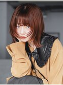 前髪カット顔周りレイヤーくびれミディクラゲヘアー_F31186