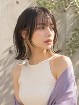 ヘアールームノエル(Hair room Noel) インナーカラーベージュ外はねロブタイトトレンディトレンド