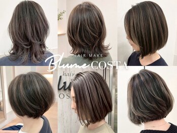 ブルーム コスタ(Blume COSTA)の写真/≪脱・白髪染め≫白髪ぼかしハイライトで叶う透明感☆白髪を活かして明るくおしゃれなトレンドカラーへ♪