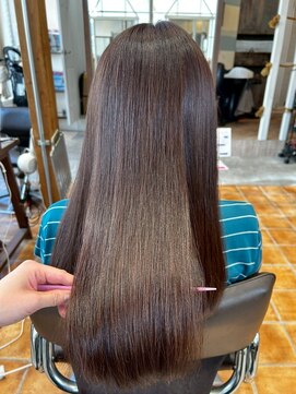 ルチア ヘア ステラ 京都店(Lucia hair stella) 顔周りミディアムレイヤー髪質改善縮毛矯正韓国京都河原町