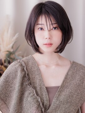 カバーヘア ブリス 大宮西口(COVER HAIR bliss) オリーブグレージュブリーチなし切りっぱなしボブレイヤー30代a