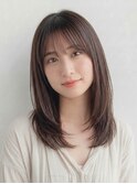 美髪ストレート縮毛矯正前髪カット髪質改善透明感レイヤーカット