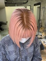 ヲタク 渋谷 代官山 恵比寿(wotaku.) ホワイトピンクデザインカラータイトボブハイトーンケアブリーチ