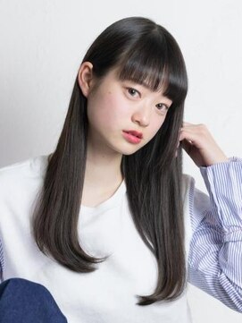 ビーアンドイー(B&E) プチ透けバングのナチュラルストレート