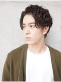 サイドパートショート×ランダムパーマ