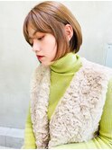Siena 渋谷　キャラメルベージュ×まるみショートボブ