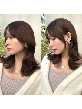 ミラリー トウキョウ(Mirareee Tokyo) 20代30代40代◎前髪パーマグレーベージュレイヤーロング黒髪