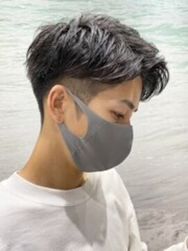 ヨシザワインク プレミアム 横浜 桜木町店(YOSHIZAWA Inc. PREMIUM) マスクに似合う爽やか黒髪ツーブロックアップバングメンズ