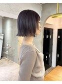 黒髪/ボブルフ/ネビージュ/小顔/ワンレン/栄/髪質改善/前髪