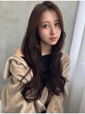 韓国風スタイル/艶髪/チェリーブラウン