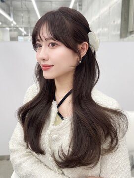 エヌアイ オモテサンドウ(ni omotesando) 顔周りカット/前髪カット/くすみベージュカラー　上野