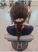 20代30代大人可愛いお呼ばれスタイル編みおろしグレージュ