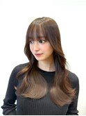 20代30代40代50代ミニウルフチェリーブラウンレイヤーくびれヘア