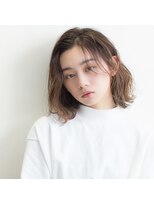 モンド ヘアクリエーション 新栄店(monde hair creation)&nbsp;【monde】くびれボブ×カーテンバング×アイスベージュ