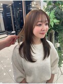 レイヤースタイル艶髪ベージュカラー