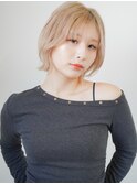 ハイトーン×柔らかレイヤーボブ×くびれシルエット