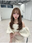 オリーブベージュカラー×韓国風レイヤー