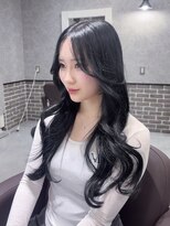 アウラ 近鉄八尾駅前店(Aura)&nbsp;顔周りレイヤー×ブルーブラック