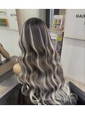 アッシュグレージュエクステハイライト