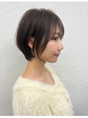 グレージュすっきりショートボブ