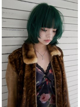 イェン(Yen.) モスグリーンカラーレイヤーボブウルフ