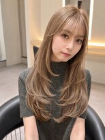 アース コアフュールボーテ 松本庄内店(EARTH coiffure beaute) ナチュラルベージュ_ヨシンモリ_顔周りレイヤー_レイヤーカット