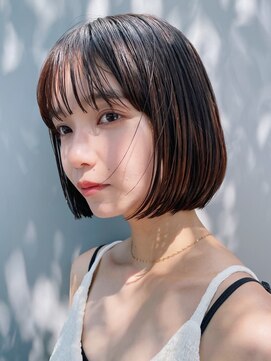 シンス 銀座(since) 小顔似合わせカット/ミニボブ/切りっぱなしボブ/黒髪【銀座駅】