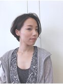 前髪の長めショートボブ☆