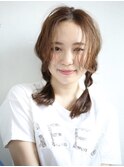 簡単三つ編みアレンジ