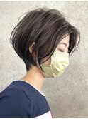 大人ショートボブ/センターパート/イルミナカラー前髪なし[調布]