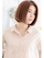 ミック ヘアアンドメイク アップ 駒込店(miq Hair&Make up) ミルクティーピンクエアストレート小顔前下がりボブa1