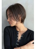 大人かわいい前髪セシルカットココアブラウンフリンジウェーブ