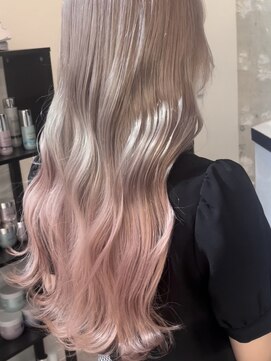 ペレ 渋谷(PELE) K127_モテベージュ×ホワイトピンク ブリーチ2回~