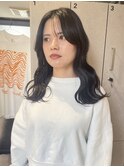 【 YOKE 】顔まわりレイヤーふんわりウェーブ暗髪艶髪