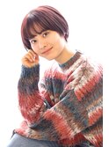 くびれショートボブ×艶カラー×前髪パーマ30代40代50代
