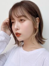 セイドット リー(Say. Ree) Say.レイヤーボブイヤリングカラーグレージュアッシュくびれボブ